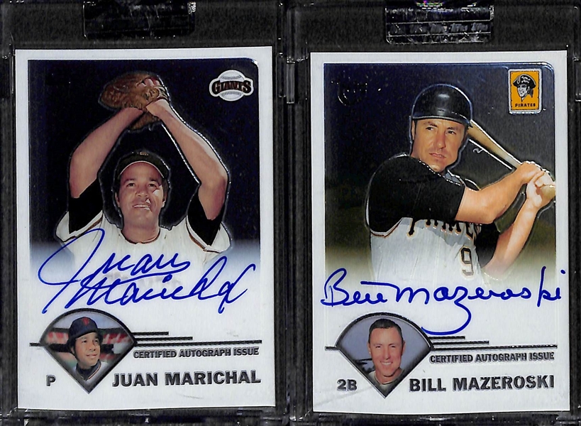 Lot Of 10 2003 Topps Chrome Retired Autograph Cards w. Marichal & Mazeroski