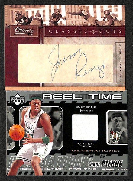 Lot Of 38 Mixed Sports Autos/Relics/Numbered Cards w. Elvis Relic & Jim Ringo Cut