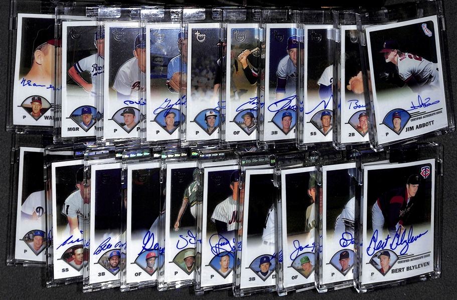 Lot Of 20 2003 Topps Chrome Retired Autograph Cards w. Spahn & Santo