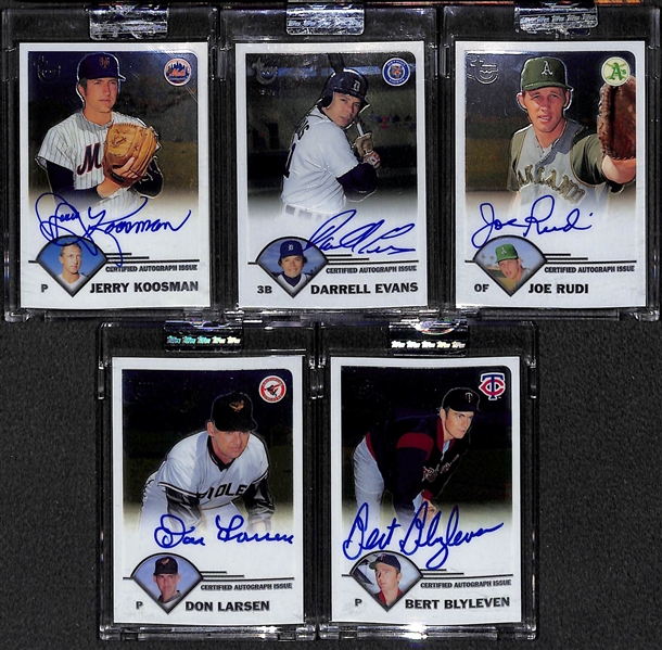 Lot Of 20 2003 Topps Chrome Retired Autograph Cards w. Spahn & Santo