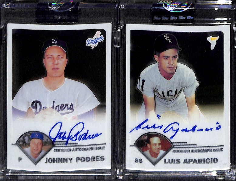 Lot Of 20 2003 Topps Chrome Retired Autograph Cards w. Spahn & Santo