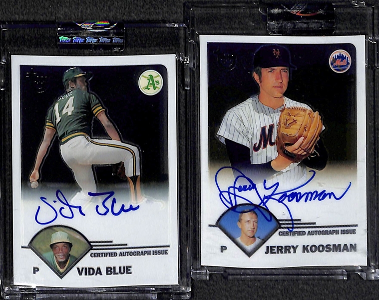 Lot Of 20 2003 Topps Chrome Retired Autograph Cards w. Spahn & Santo