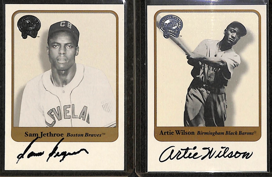 Lot Of 6 Negro Leagues Fleer Autograph Cards w. Sam Jethroe