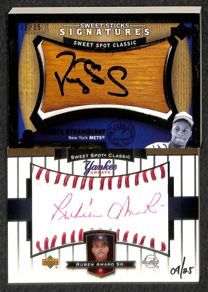 Lot Of 10 Sweet Spot Autograph Cards w. Marichal & Killebrew