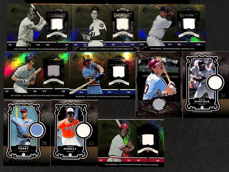 Lot Of 26 HOF & Old Stars Relic Cards w. Roger Maris
