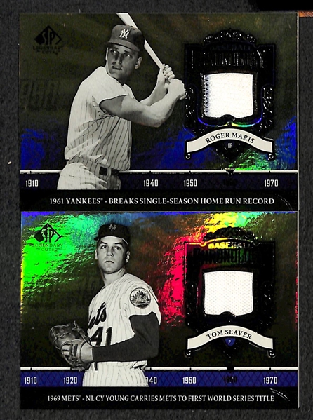 Lot Of 26 HOF & Old Stars Relic Cards w. Roger Maris