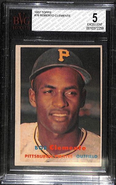 1957 Topps Roberto Clemente #400 Graded BVG 5 (EX)