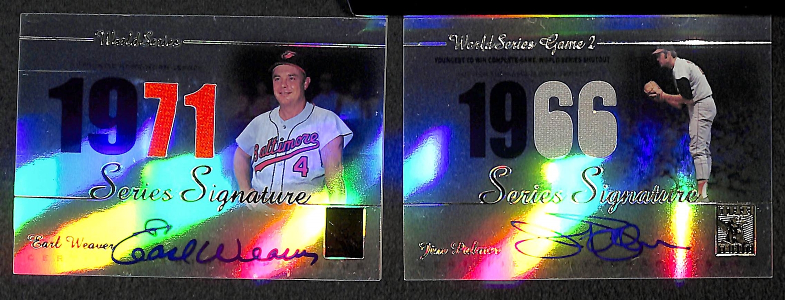 Lot Of 9 Baseball Autograph Relic Cards w. Earl Weaver