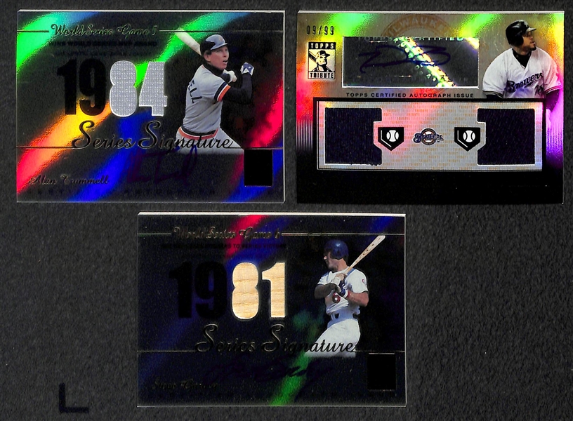 Lot Of 9 Baseball Autograph Relic Cards w. Earl Weaver