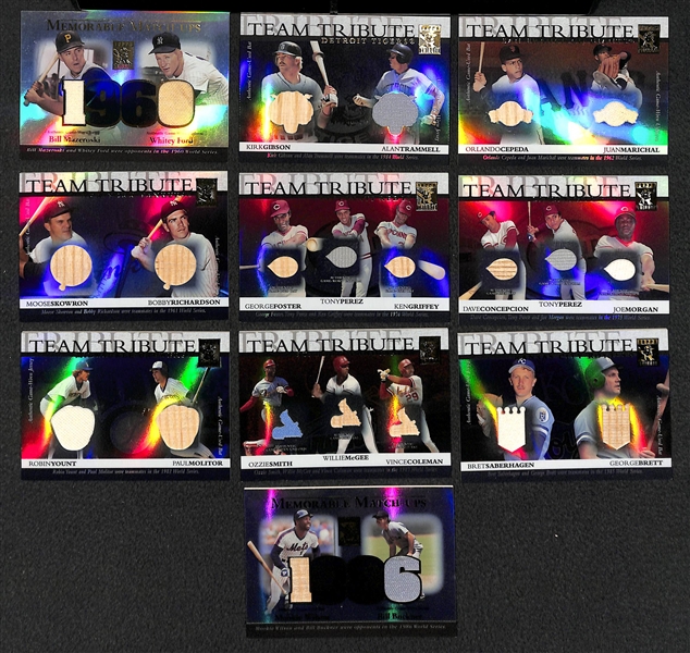 Lot Of 10 Topps Tribute Multi Relic Cards w. Whitey Ford