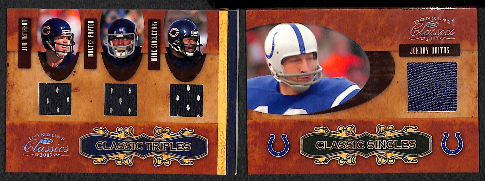 Lot Of 25 Football Relic Cards w. W. Payton & Unitas