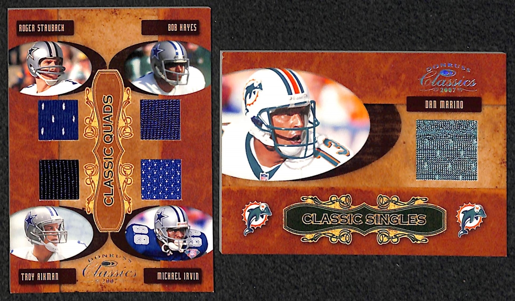 Lot Of 25 Football Relic Cards w. W. Payton & Unitas