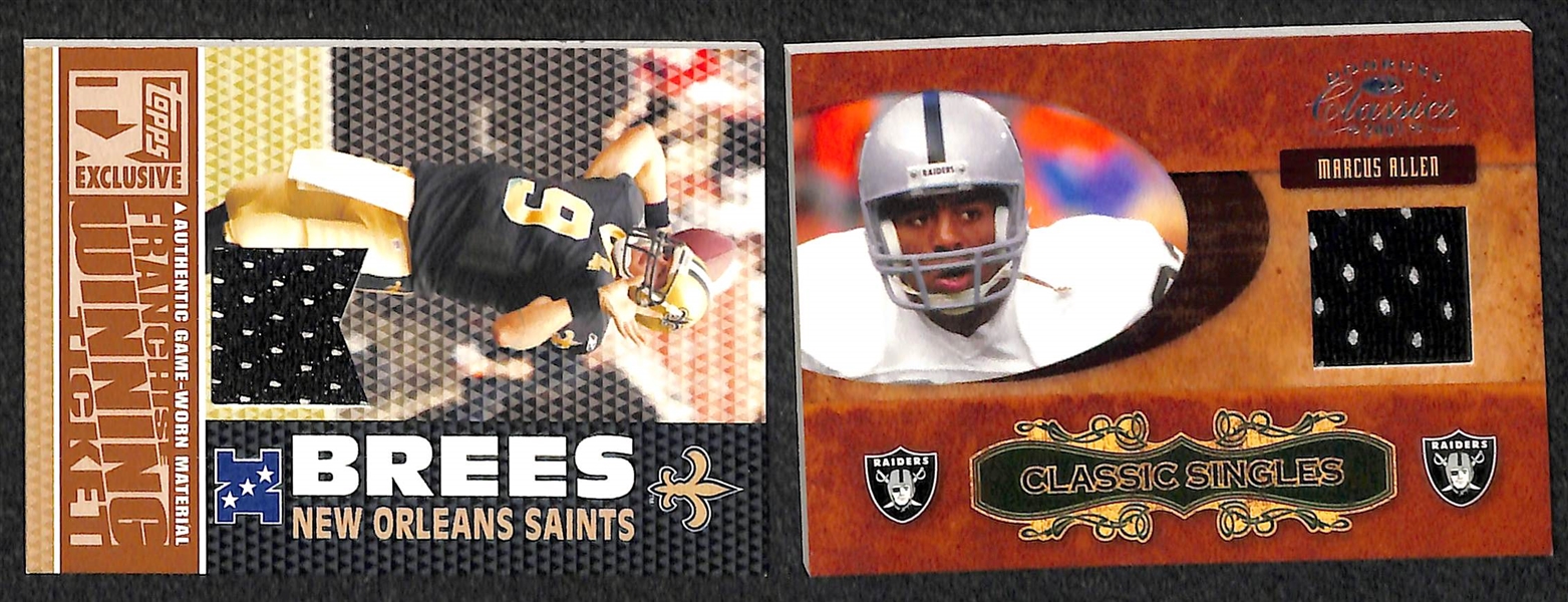 Lot Of 25 Football Relic Cards w. W. Payton & Unitas