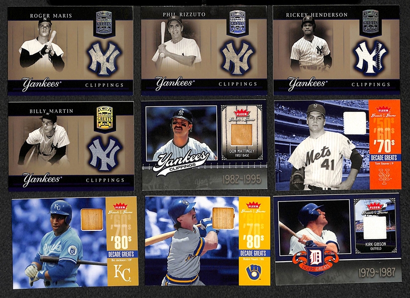 Lot Of 25 Baseball HOF & Old Stars Relic Cards w. Roger Maris