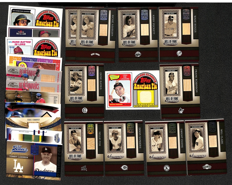 Lot Of 22 Baseball Relic Cards w. Ashburn & Puckett