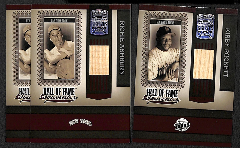 Lot Of 22 Baseball Relic Cards w. Ashburn & Puckett