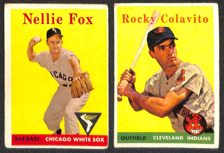 Lot of 188 Different 1958 Topps Baseball Cards w. Ted Williams AS