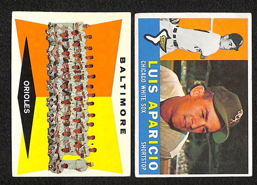 Lot of 183 Different 1960 Topps Baseball Cards w. Willie Mays