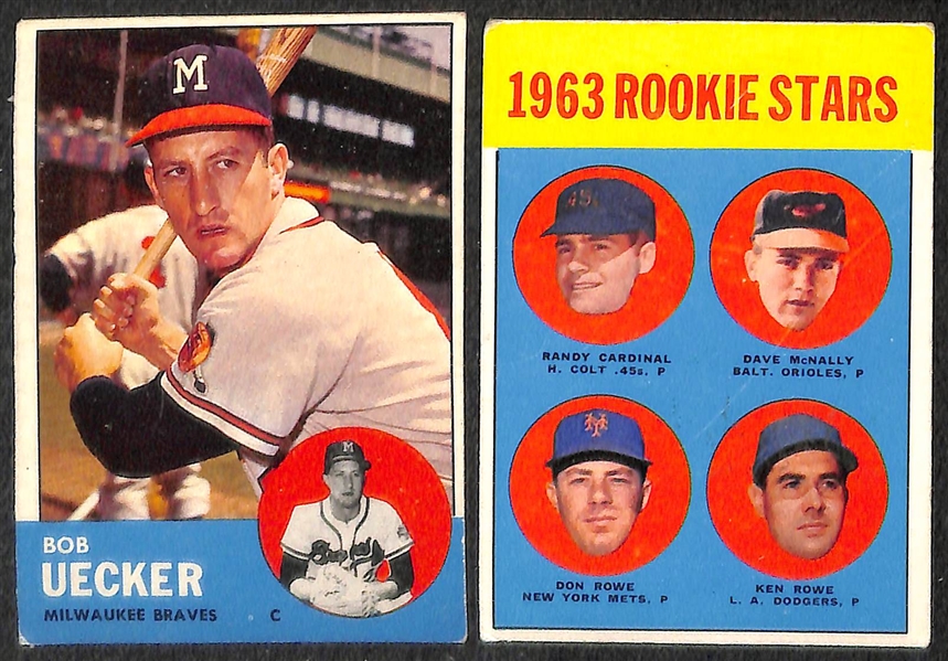 Lot of 225 Different 1963 Topps Baseball Cards w. Yastrzemski