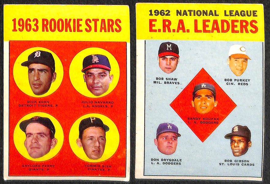 Lot of 225 Different 1963 Topps Baseball Cards w. Yastrzemski