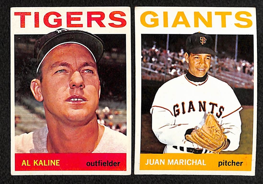 Lot of 288 Different 1964 Topps Baseball Cards w. 34 High Numbers w. Pete Rose & Willie Mays