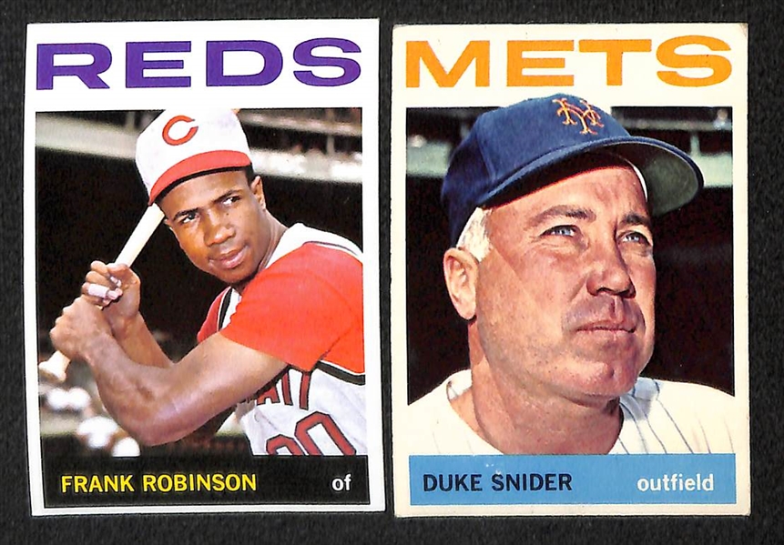 Lot of 288 Different 1964 Topps Baseball Cards w. 34 High Numbers w. Pete Rose & Willie Mays