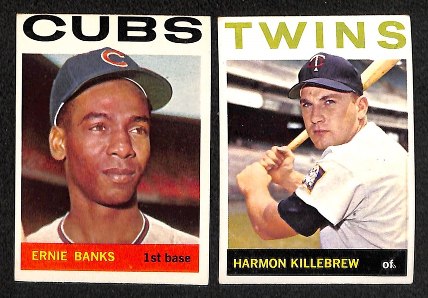 Lot of 288 Different 1964 Topps Baseball Cards w. 34 High Numbers w. Pete Rose & Willie Mays