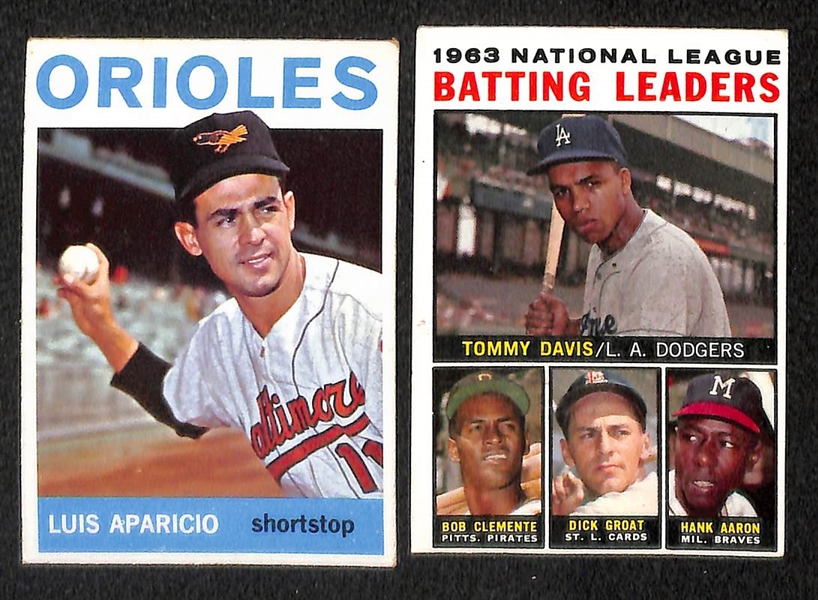 Lot of 288 Different 1964 Topps Baseball Cards w. 34 High Numbers w. Pete Rose & Willie Mays