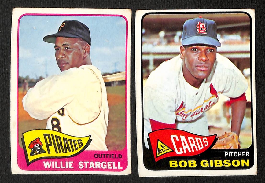 1965 Topps Baseball Partial Set - 499 of 598 Cards - w. Ernie Banks & Willie Mays