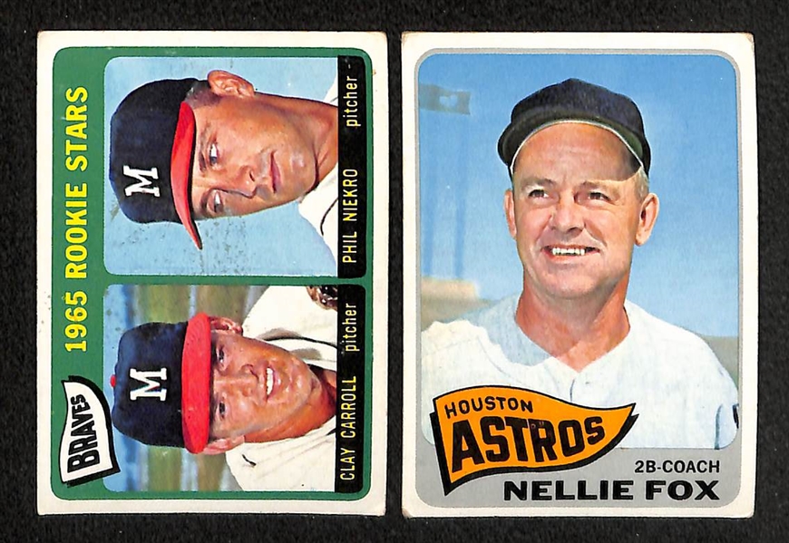 1965 Topps Baseball Partial Set - 499 of 598 Cards - w. Ernie Banks & Willie Mays