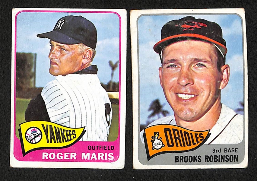 1965 Topps Baseball Partial Set - 499 of 598 Cards - w. Ernie Banks & Willie Mays
