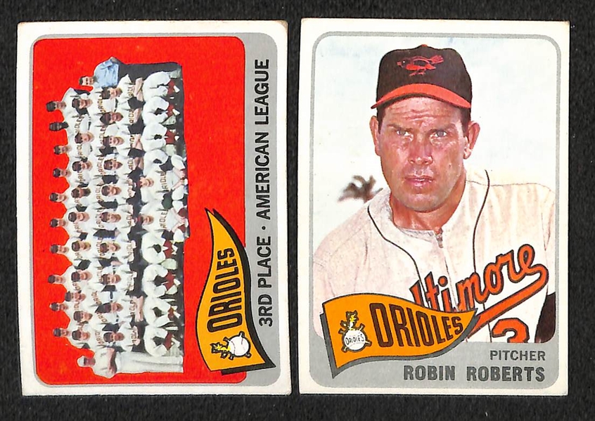 1965 Topps Baseball Partial Set - 499 of 598 Cards - w. Ernie Banks & Willie Mays