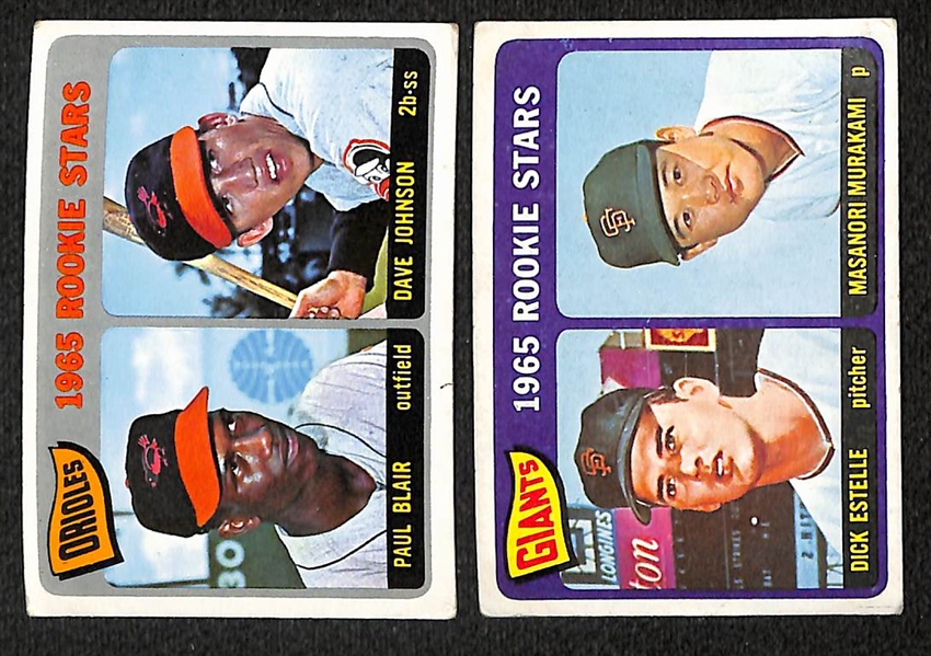 1965 Topps Baseball Partial Set - 499 of 598 Cards - w. Ernie Banks & Willie Mays