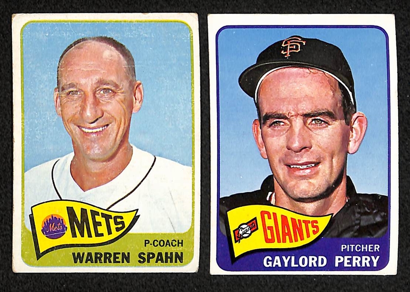 1965 Topps Baseball Partial Set - 499 of 598 Cards - w. Ernie Banks & Willie Mays