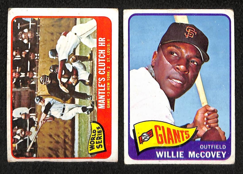 1965 Topps Baseball Partial Set - 499 of 598 Cards - w. Ernie Banks & Willie Mays