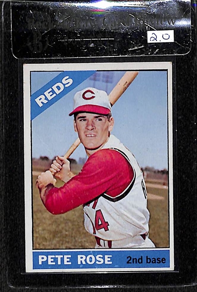 Lot of 366 Different 1966 Topps Baseball Cards w. Mantle & Rose BVG 2