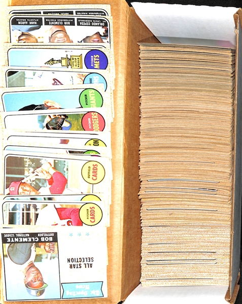 Lot of 397 Different 1968 Topps Baseball Cards w. Clemente & Yaz All Star Cards