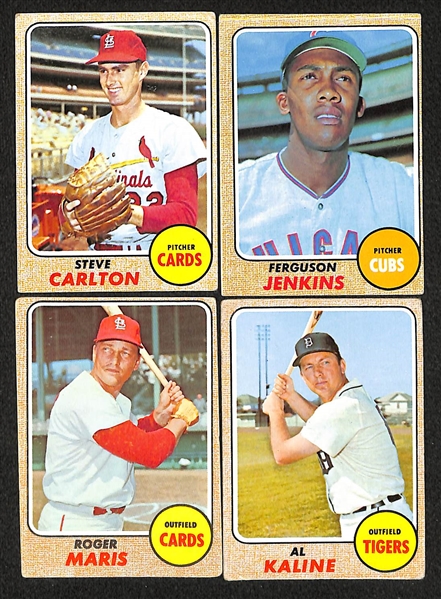 Lot of 397 Different 1968 Topps Baseball Cards w. Clemente & Yaz All Star Cards