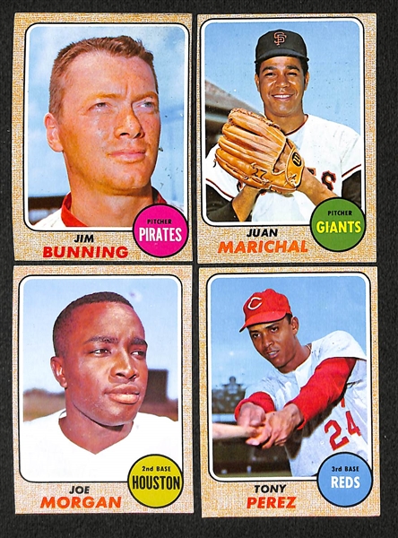 Lot of 397 Different 1968 Topps Baseball Cards w. Clemente & Yaz All Star Cards