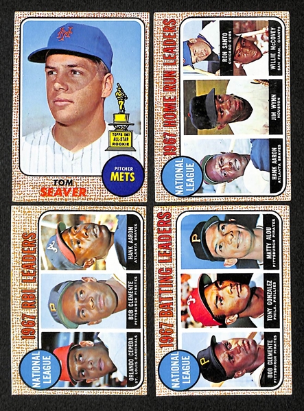 Lot of 397 Different 1968 Topps Baseball Cards w. Clemente & Yaz All Star Cards