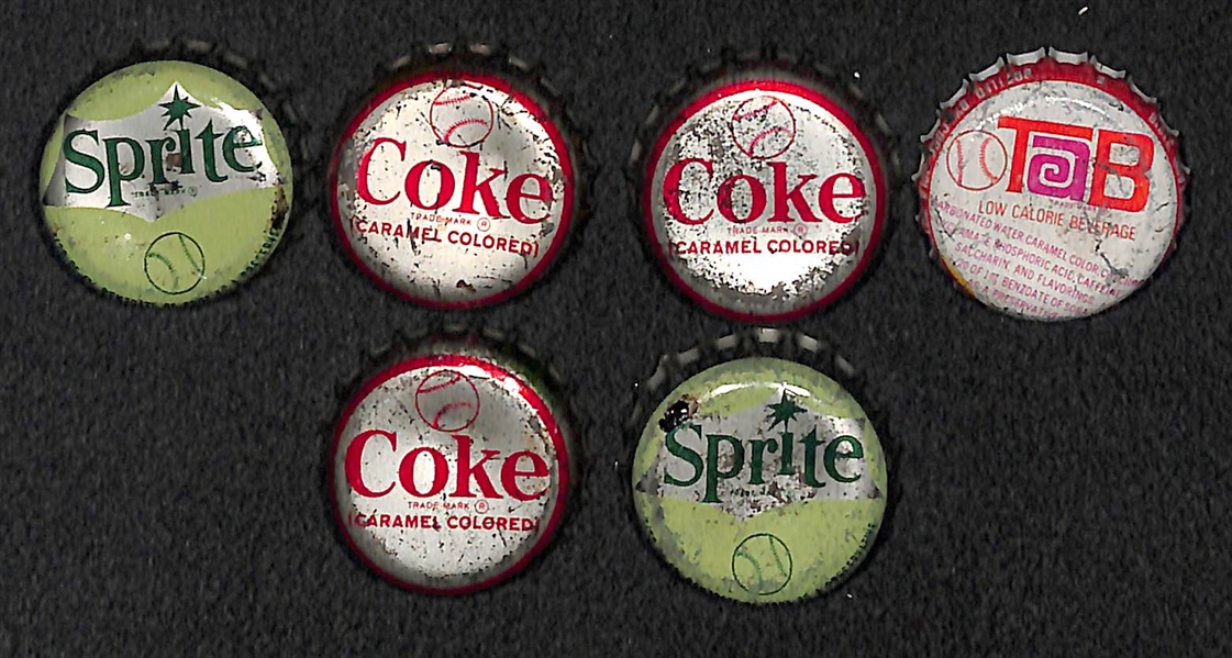 Lot of 18 - 1967-68 Baseball Coke Caps w. Mays, Aaron, & More Stars