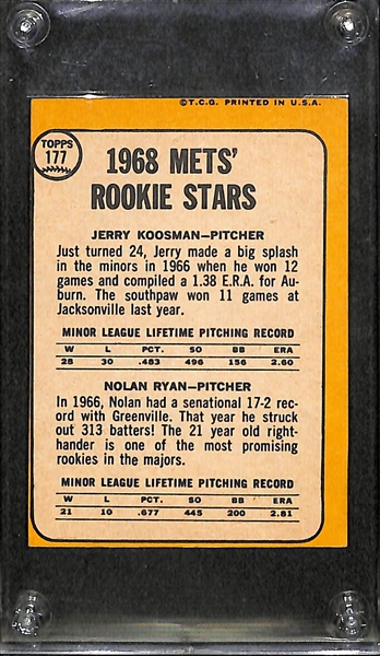 1968 Topps Nolan Ryan Rookie Card (Rare Miscut) #177