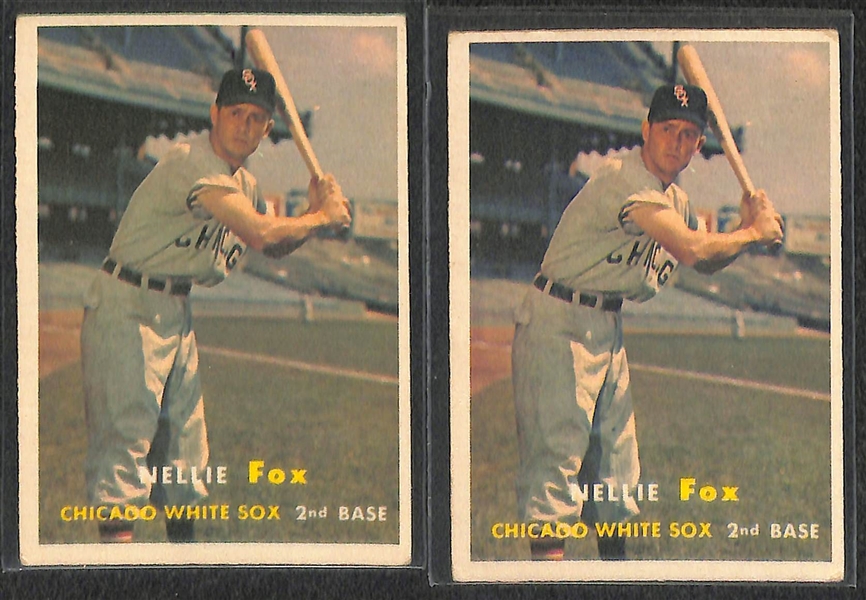 Lot of 175 Assorted 1957 Topps Baseball Cards w. Frank Robinson RC