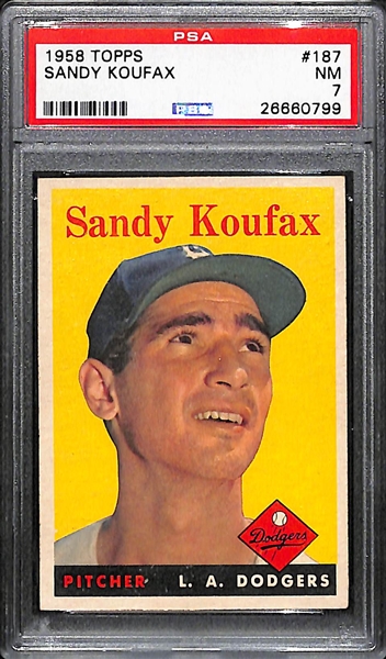 1958 Topps Sandy Koufax (#187) Graded PSA 7 (Near Mint)