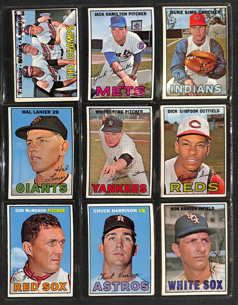 1967 Topps Baseball Near Complete Set of 607 Cards - Missing Only Seaver RC & Robinson