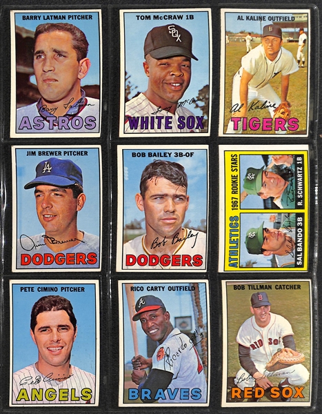 1967 Topps Baseball Near Complete Set of 607 Cards - Missing Only Seaver RC & Robinson