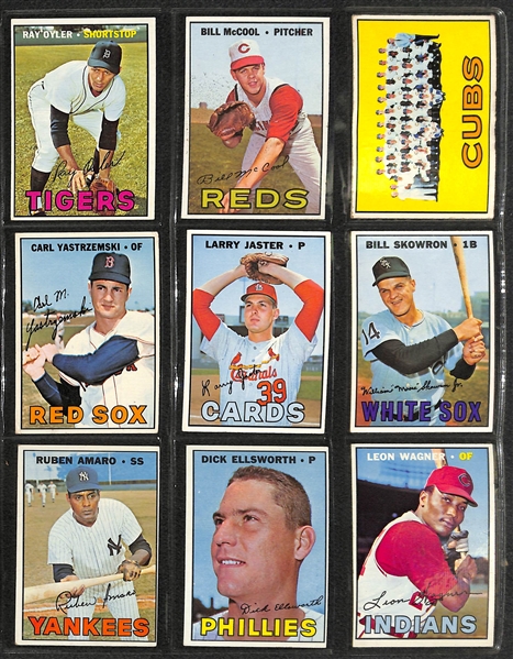 1967 Topps Baseball Near Complete Set of 607 Cards - Missing Only Seaver RC & Robinson