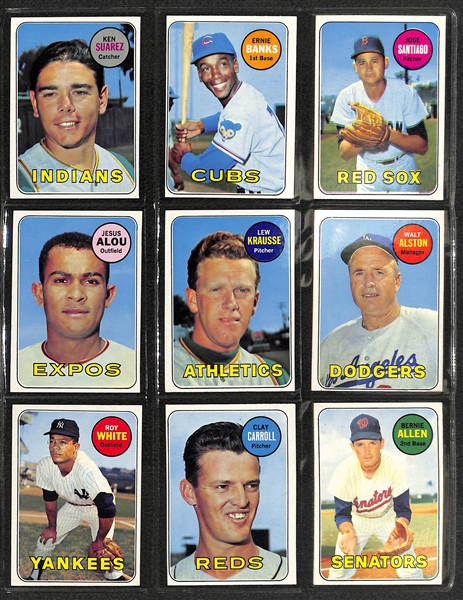 Lot of Approximately 250 Topps Baseball Cards from 1966-1969