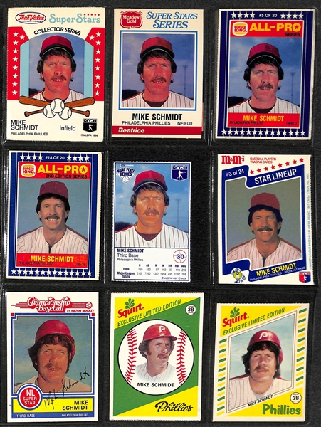 Lot Of Approximately 250+ Assorted Mike Schmidt Cards 1974-1990
