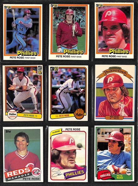 Lot of Pete Rose Autograph & Cards, Mike Schmidt Memorabilia, & Mario Lemieux Cards
